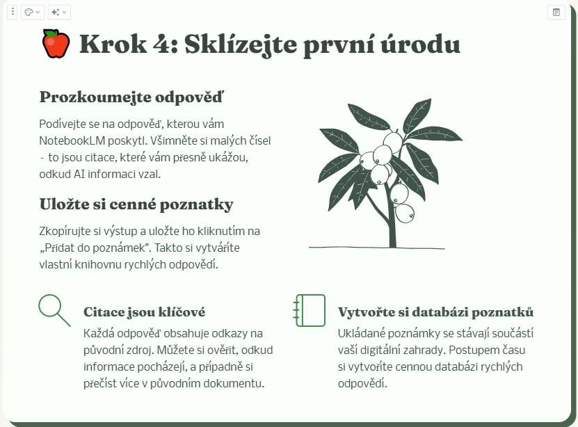 Ukazka Checklist NotebookLM